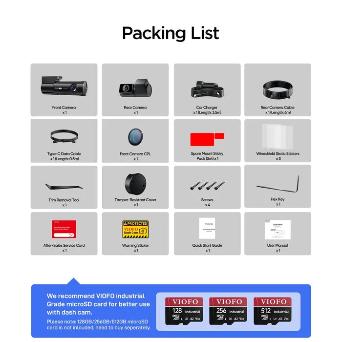 VIOFO T330 2CH 4K Front & 2K Rear Dash Cam - PRE-ORDER ONLY